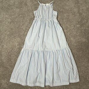 Abercrombie Kids Dress Girls 9/10 Maxi Costal Striped Blue White Beachy Nautical